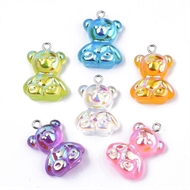 20 ass. vedhæng med siddende bamser med glans